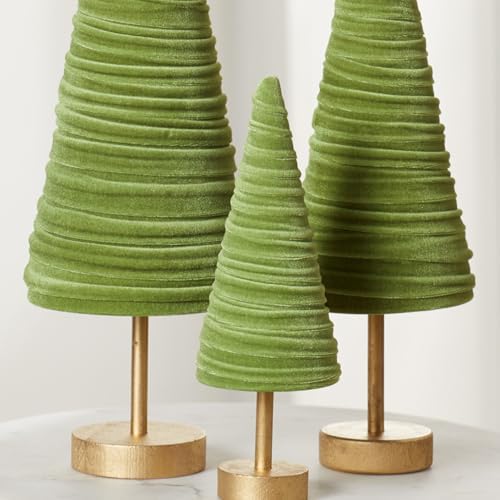 Pedestal Fern Velvet Trees Set of 3, Valentine Tree, Modern Mantel Decor, Holiday Centerpiece Handcrafted, Earthy Cozy Home Gift for, Farmhouse Shelf Sitter (Fern) - Image 4