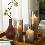 Shihanee 36 Pillar Candles,2.6'' X 4.7'', 5.9'', 7.9'',Smoke Gray,White - Image 4