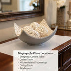 Seraphic Dining Table Centerpiece Decor, 5pc Decorative Scoop Bowl, White - Image 4