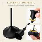 48 PCS Black Metal Taper Candle Holders Set,Brass Vintage Metal Candlestick - Image 4