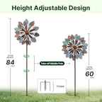 Wind Spinners Outdoor, 84" Large Metal Kinetic Wind Sculptures for Garden, Classic Yard Art with 2 Piece Welcome Flag Decoration - Image 3