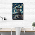 Metal Sign Vintage Tin Sign Miniature Schnauzer Starry Night Schnauzer Dapper Schnauzer in Night for Home City Park and Seasonal Celebrations Waterproof Aluminum 8×12 Inches with Metal Frame - Image 3