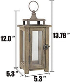 Stonebriar Decorative Wooden Candle Lantern, Use As Decoration for Birthday Parties, a Rustic Wedding Centerpiece, or Create a Relaxing Spa Setting, For Indoor or Outdoor Use, Small - Image 6