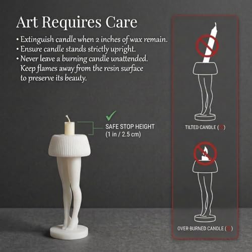 Female Legs Candle Holder for Taper, Jar & Pillar Candles, Ivory - Image 7