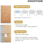 KINGSTONE 14 x 72 Inches Frayed Edge Table Runner, 270G Heavyweight Sand Washed Slub Texture Cotton Linen for Modern Farmhouse, Rustic Home Decorations Dining Room Wedding Boho Decor, Light Blue - Image 2