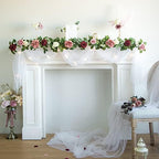 PONATIA 5FT Burgundy Artificial Flowers Garland - Image 2