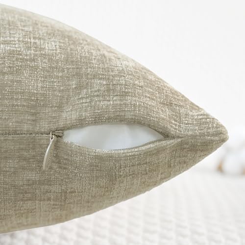 CaliTime Decorative Couch Throw Pillow Covers 26 X 26 Inches Light Taupe - Image 3
