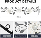KHJCXS Metal Wall Art Modern Minimalist Metal Flowers Indoor Decor Horizontal Wall Art Iron Artwork,for Over Door,Bedroom,Living Room,Kitchen,Office Scroll Decor - Image 2