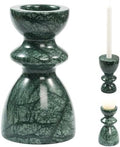 Green Marble Candlestick Holders - Stone Candle Sticks Holder Decor, Decorative Modern Candle Stands Multi-Purpose for Taper/Pillar/Tealight/Scented Candles by LWALMS
