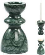 Green Marble Candlestick Holders - Stone Candle Sticks Holder Decor, Decorative Modern Candle Stands Multi-Purpose for Taper/Pillar/Tealight/Scented Candles by LWALMS