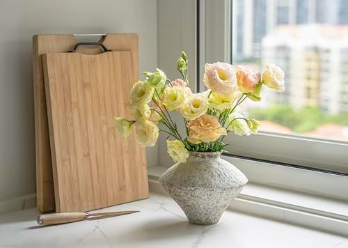 Rustic Textured Ceramic Vase, Handcrafted White Pottery Vase for Home Decor - Image 6
