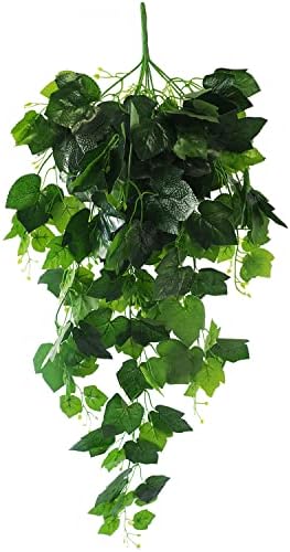 Houssity Artificial Hanging Plants Fake Ivy Vine Leaves for Wall Door Room Kitchen Patio Outdoor Indoor Decor (Plastic Maple Leaf, 4) by Unknown