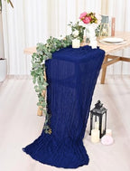 12 Pack Royal Blue Cheesecloth Table Runners, 35x120 Inch - Image 6
