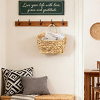 Hanging Wall Basket Handwoven Wicker Basket, Natural Water Hyacinth - Image 6