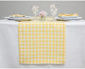 Solino Home 100% Pure Linen Table Runner Yellow, Gingham Check 14 x 108 in by SolinoHome