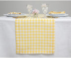 Solino Home 100% Pure Linen Table Runner Yellow, Gingham Check 14 x 108 in by SolinoHome