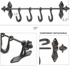 Sungmor Vintage Cast Iron Wall Hook Rack - Rustic Farmhouse Wall-Mounted Hanger for Coats, Keys, Mugs, Towels - Heavy Duty Decorative Organizer with 4 Removable Hooks - Image 6