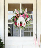 Easter Bunny Butt Wreath, Spring Door Decoration Kit, Colorful Ribbon and Floral Design, 18 x 15.8 Inches, Indoor Outdoor Welcome Sign - Image 6
