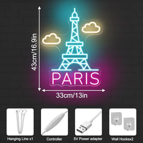 Paris Eiffel Tower Neon Sign for Bedroom Apartment and Cafe Wall Decor - Image 4