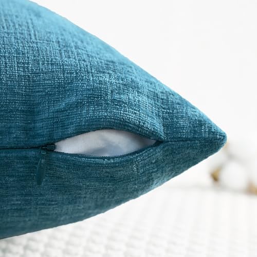 CaliTime Decorative Couch Throw Pillow Covers 24 X 24 Inches Ocean Blue - Image 3
