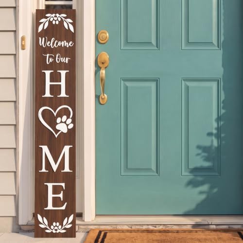 Welcome Sign Porch Decor Front Door Outdoor Wooden Board, Rustic Farmhouse - Image 4