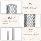 Sziqiqi Silver Tall Floor Vase, Metal Cylinder Vases for Home Decor, 2Pcs - Image 5