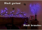 Fudios Halloween Lighted Branches with Timer 100 LED Purple Fairy Lights 32IN, Artificial Black Branch Lights for Halloween Battery Operated Home Decor Indoor Outdoor Use - Image 5