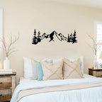 Yuzhuo Metal Mountain Wall Art Decor, Mountain Forest Silhouette Art Suitable for Living Room Bedroom Indoor Outdoor Garden Home Decoration (L) - Image 4