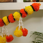 5 Ft Marigold Festive Toran - Artificial Flower Garland - Diwali Decoration Toran - Indian Housewarming Decor (Pack of 1) - Image 4