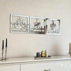 iwa concept Subhanallah Alhamdulillah Allahuakbar Wooden Acrylic Islamic Wall Decor | Ramadan Decoration | Muslim Home Art | Arabic Calligraphy | (Silver, 16 x 16 inches (Each Decor)) - Image 4