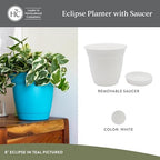 The HC Companies Eclipse Round Planter Pot, 20 Inch, White, 2-Pack - Image 2
