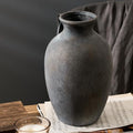 Large Ceramic Rustic Flower Vase, 10.43 Inch Tall Vintage Pottery Home Decor, Farmhouse Terracotta Vase for Living Room, Table, Shelf, Mantel Decoration, Farmhouse - Black Bronze by PORCER