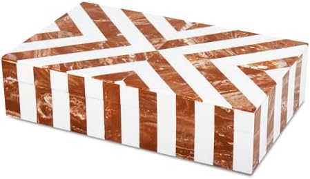 Handicrafts Home Decorative Storage Box 10x6 – Remote Organizer Box with Lid, Modern Decorative Keepsake Box, Boho Shelf Décor, Memory Box for Photos or Letters, Decorative Box for Table Décor by HandicraftsHome