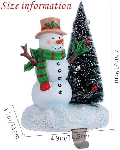 2 Set Christmas Snowman Stocking Holders for Fireplace Mantle Garland Mantel Clips Stocking Hook Santa Claus Stocking Hangers Holiday Decor (2,C- Santa Claus) - Image 4