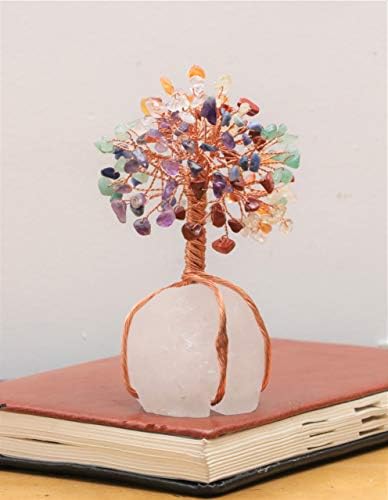 Crocon® 7 Chakra Crystals Tree of Life with Quartz Base, Birthday Gifts for Women, Men, Crystal Room & Home Decor, Birthday Gifts for Mom, Crystals and Healing Stones for Sister Presents, Money Tee - Image 4