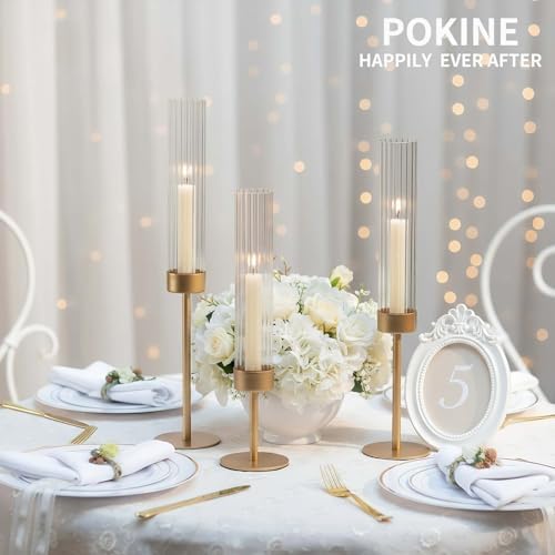 POKINE Gold Candle Holders Set of 6 for Taper Candle Holders - Image 4