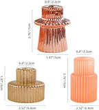 Pink Candlestick Holders 12PCS Ribbed Glass Taper Candle Holders Set for Tealight Candlestick Candles, Table Centerpieces for Weddings Christmas Home Decor Indoor and Outdoor - Image 6