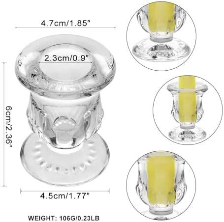 Glass Taper Candle Holder Set of 36 - Clear Crystal Candlestick Holders for Tapered Candles, Elegant Candle Stick Holder Set for Wedding Party Christmas Thanksgiving Festival (36, Transparent) - Image 2