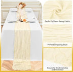 24 Pack Ivory 10Ft Cheesecloth Table Runner - Image 3