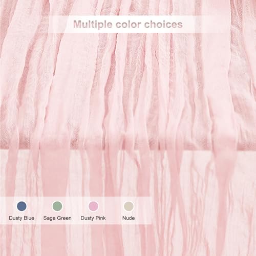 10 Pack Valentines Cheesecloth Table Runner 35x120 Inch 10Ft Rustic Gauze Cheese Cloth Table Runner Sheer Cheesecloth Table Runners for Wedding Party Bridal Shower Decoration - Image 6