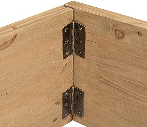 Glitzhome 26" L Natural Wooden Trapezoid Tree Collar, Rustic Christmas Trees Stand Cover Fresh Tree Ring for Home Festive Party Decor - Image 4