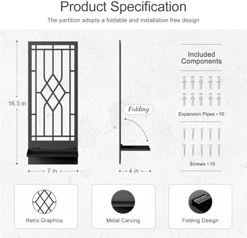 Wall Sconces Candle, Black Metal Wall Decor, Retro Wall Candle Holder for Living Room, Dining Room, Bedroom, Bathroom (2 Pack, 16.5 x 7 in) - Image 2