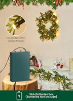 Christmas Garland with Lights, 6Ft Prelit Garland, Battery Operated, 2 Pack - Image 2