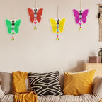 Divyakosh Wooden Birds with Butterfly Wall Hangings - Pack of 8, Multicolour (4 Pcs Bird + 4 Pcs Butterfly), Wall Hangings for Home Decoration, Birds and Butterflies Wall Hanging for Home Decoration - Image 7