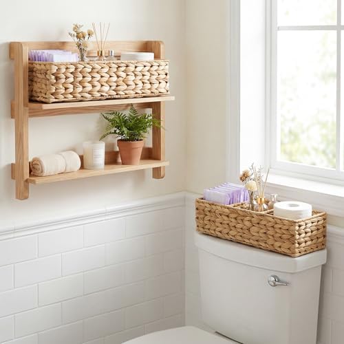 StorageWorks Toilet Paper Basket, Large Toilet Tank Basket, Water Hyacinth - Image 6