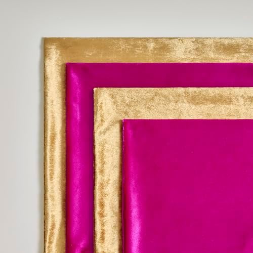 GIGIZAZA Pack of 4 Decorative Velvet Pillow Covers 18x18 Hot Pink Gold - Image 5