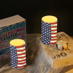 Flameless Candles LED American Flag Decorative Candles Butterfly Print Battery Operated Ornage Flickering Candles with 18-Key Remote Timer Pillar for Home Living Room Party Table Decorations - Image 6