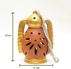Desifavors 6in Terracotta Decorative Hanging Candle Lanterns for Diwali, Christmas & Parties | Handcrafted Indian Lantern - 4.3x4.2x7.5 Inch (Pack of 1) - Image 4