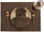 Solino Home 100% Linen Napkins Brown Textured, Athena 20 x 20 in, Set of 4 - Image 2
