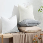 decorUhome Chenille Ultimate Gray Throw Pillow Covers 24x24 Set of 2 - Image 5